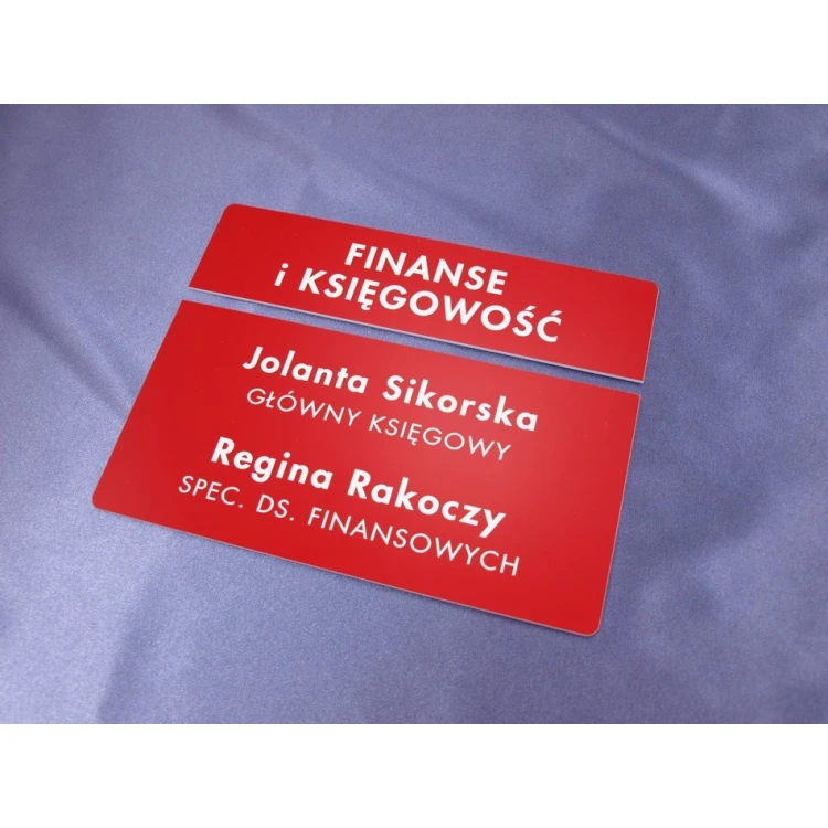 Two-part plaques for doors or walls - red - dim. 20x5cm + 20x10cm