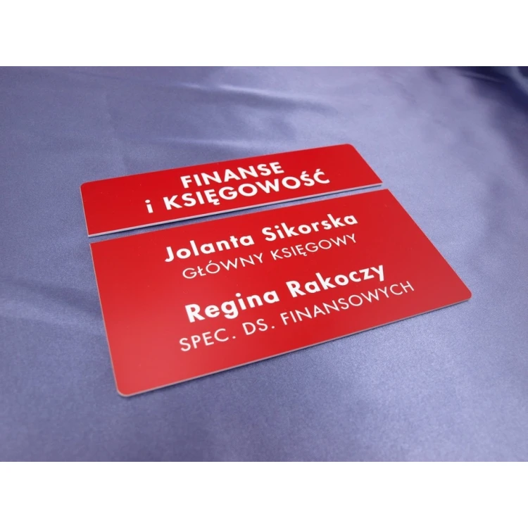 Two-part plaques for doors or walls - red - dim. 20x5cm + 20x10cm