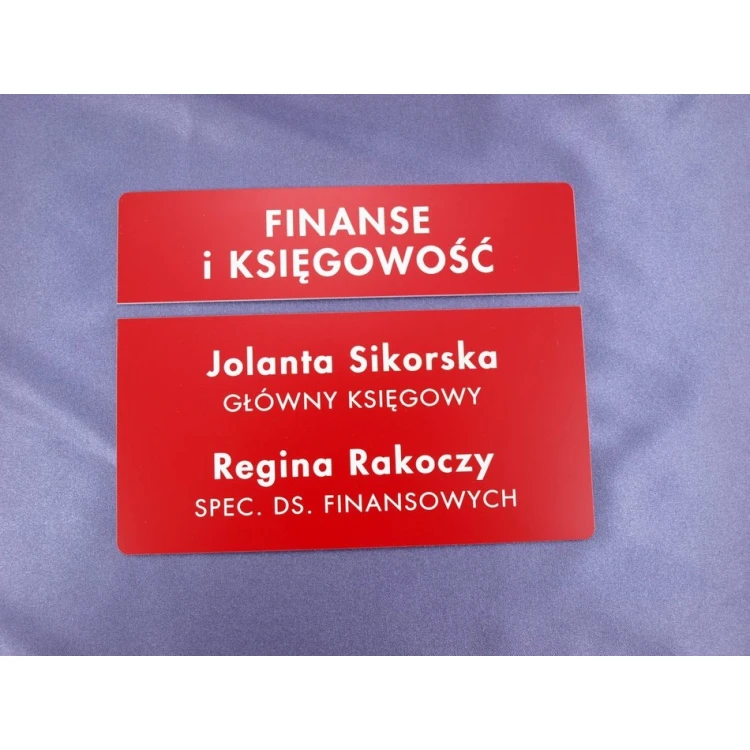 Two-part plaques for doors or walls - red - dim. 20x5cm + 20x10cm