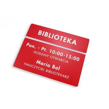 Two-part plaques for doors or walls - red - dim. 20x5cm + 20x10cm