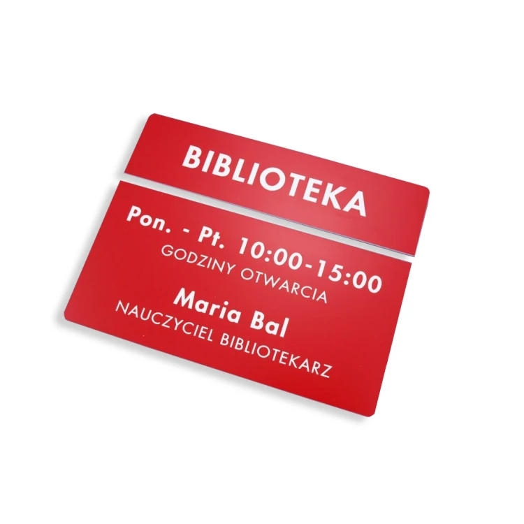 Two-part plaques for doors or walls - red - dim. 20x5cm + 20x10cm