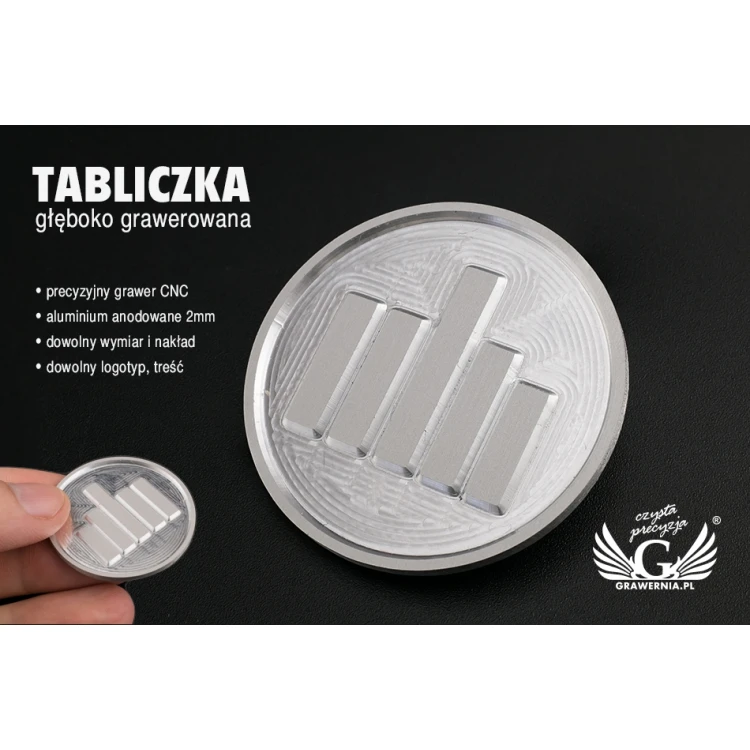 Custom Logo For Your Original Product - Deeply Engraved Plate - Size 37x37mm - TAB089