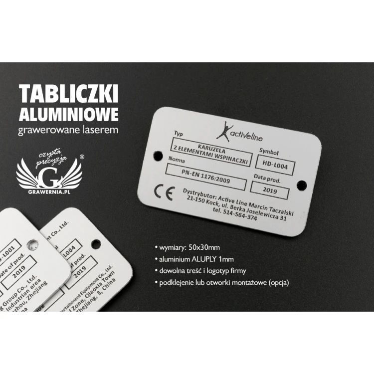 Engraved Aluply Aluminium Plate - Size 50x30mm - TAB063