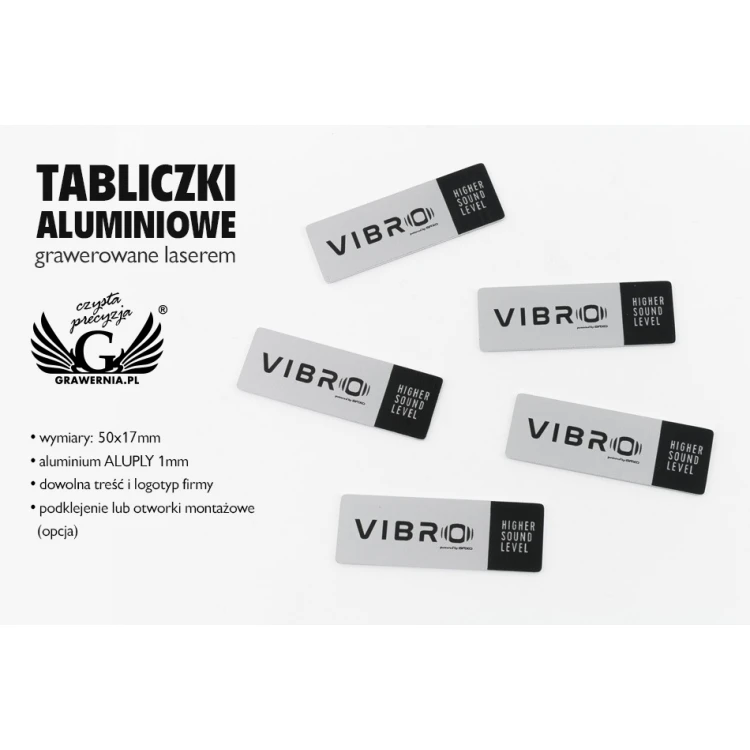 Engraved Aluply Aluminum Plates - Dimensions: 50x17mm - TAB103