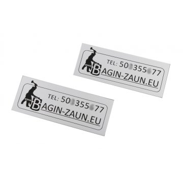 Engraved Aluply Aluminum Plates - Dimensions: 70x27mm - TAB062