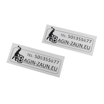 Engraved Aluply Aluminum Plates - Dimensions: 70x27mm - TAB062
