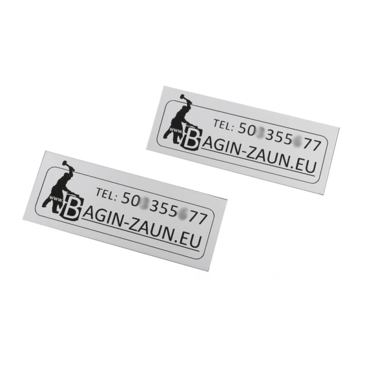 Engraved Aluply Aluminum Plates - Dimensions: 70x27mm - TAB062