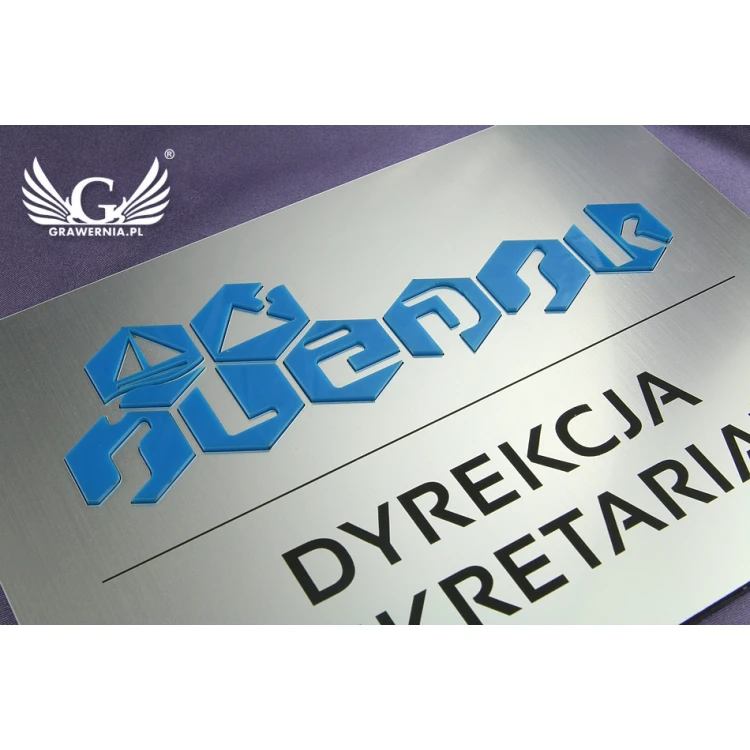 Information plaques for company and office with embossed logo - SZ098 - size 210x150mm