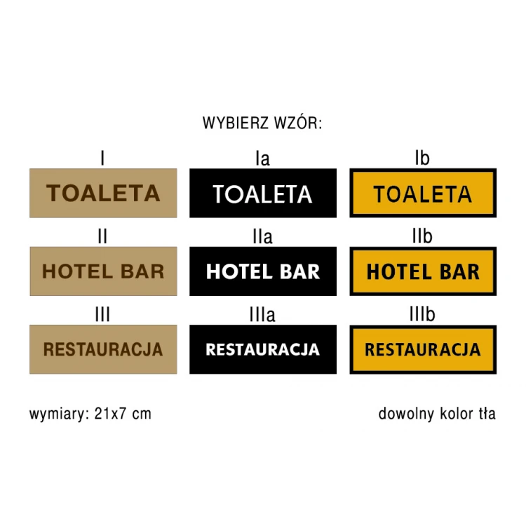 Information Plates for Cloakrooms, Offices, Warehouses - size 210x70mm - PVC - UV print - TAB169