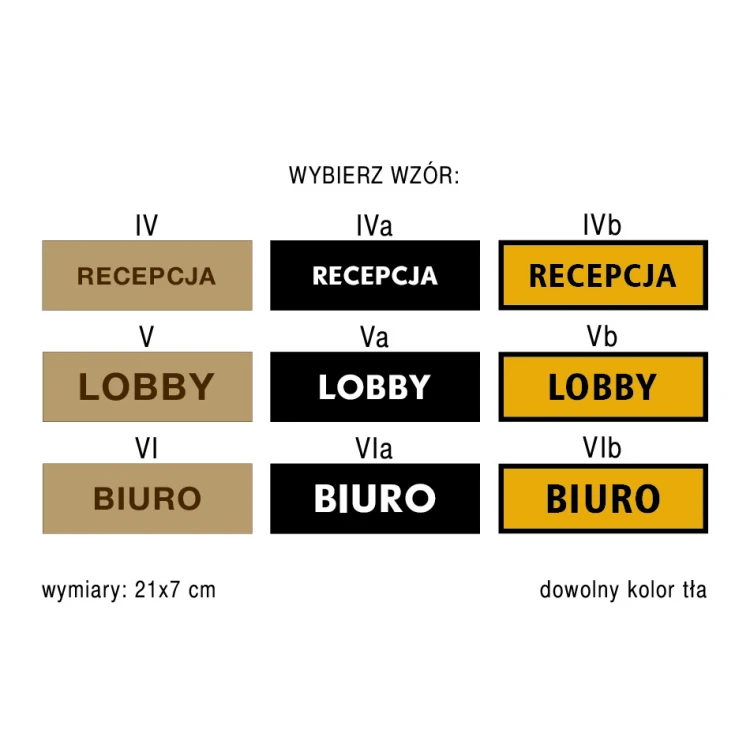Information Plates for Cloakrooms, Offices, Warehouses - size 210x70mm - PVC - UV print - TAB169