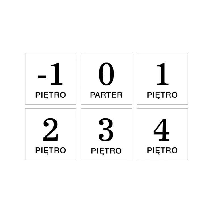 Floor Numbering - Plaque size 210x210mm - PVC - UV print - TAB171