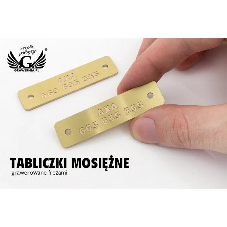 Brass Plate CNC Engraved - size 60x15x1.6mm - TAB107
