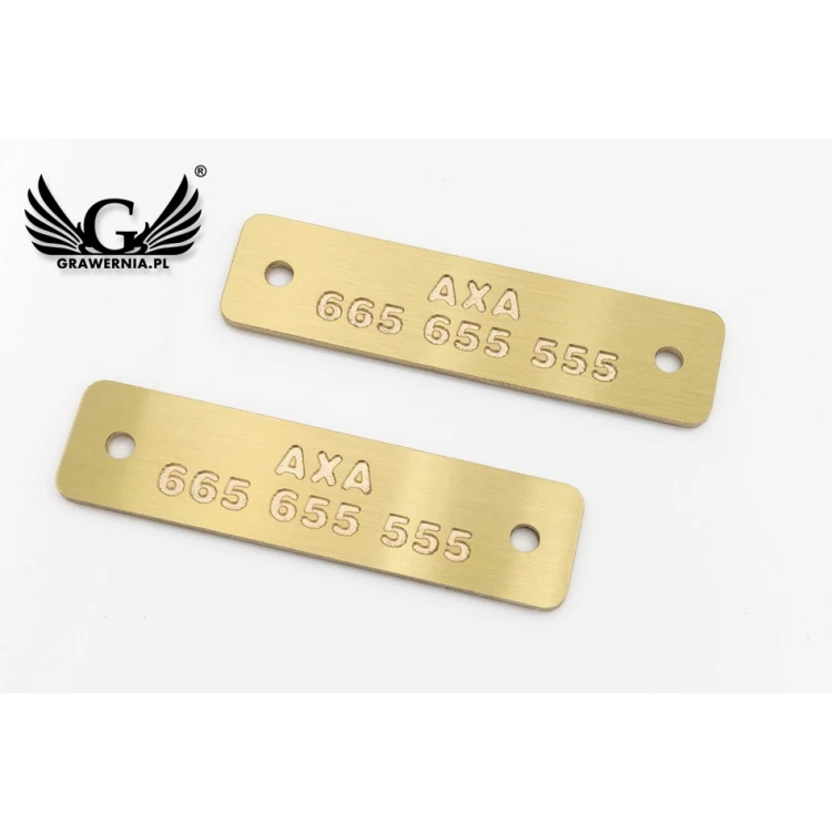 Brass Plate CNC Engraved - size 60x15x1.6mm - TAB107