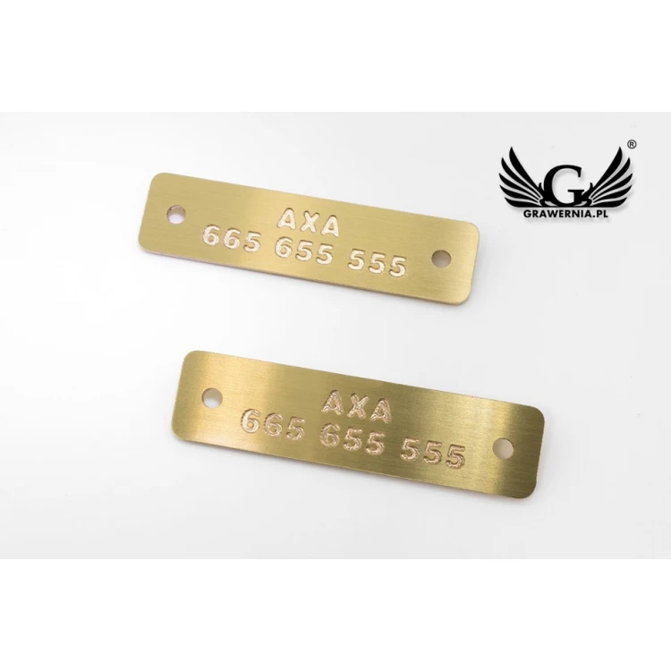 Brass Plate CNC Engraved - size 60x15x1.6mm - TAB107