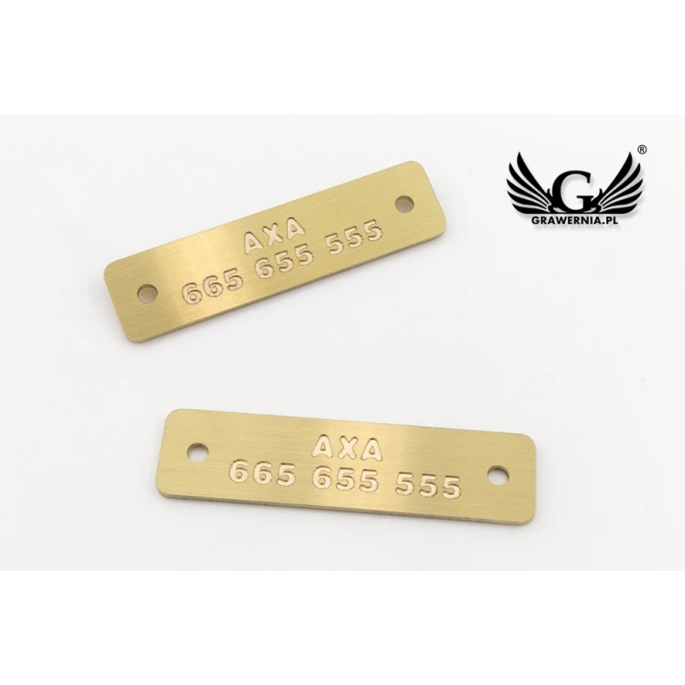 Brass Plate CNC Engraved - size 60x15x1.6mm - TAB107
