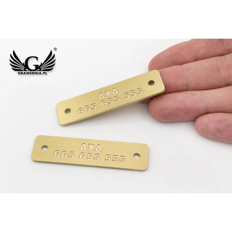 Brass Plate CNC Engraved - size 60x15x1.6mm - TAB107