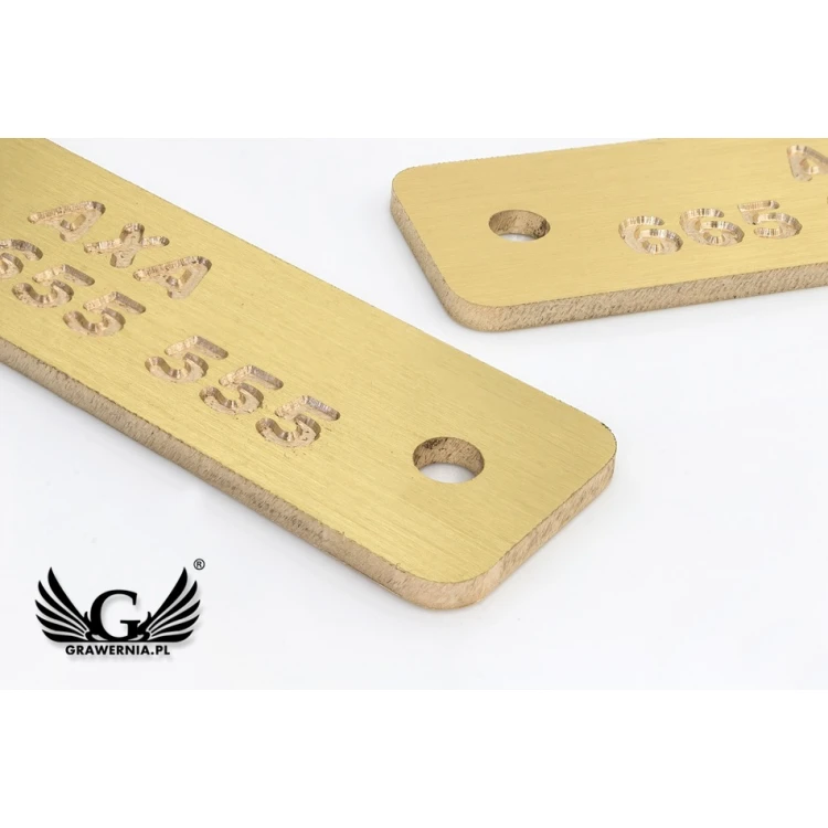 Brass Plate CNC Engraved - size 60x15x1.6mm - TAB107