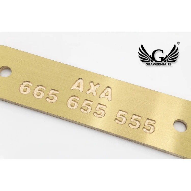 Brass Plate CNC Engraved - size 60x15x1.6mm - TAB107