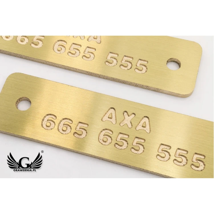 Brass Plate CNC Engraved - size 60x15x1.6mm - TAB107