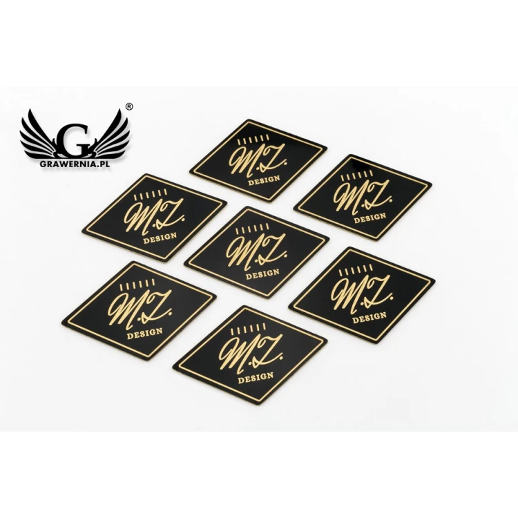 Engraved Brass Plate - Size 40x28mm - Coated Black Brass - TAB102