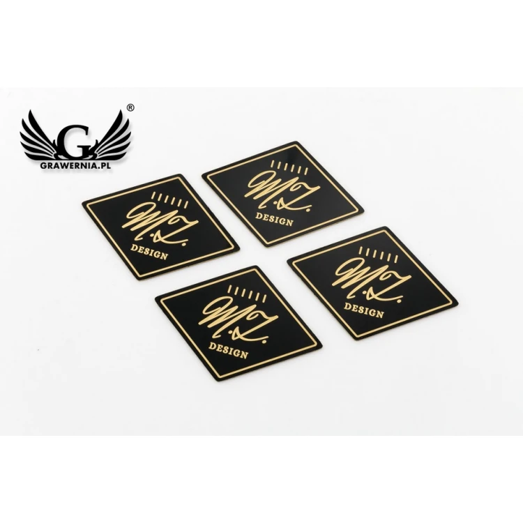 Engraved Brass Plate - Size 40x28mm - Coated Black Brass - TAB102