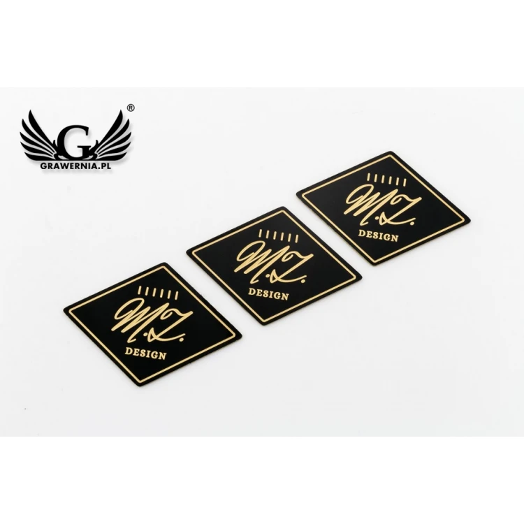 Engraved Brass Plate - Size 40x28mm - Coated Black Brass - TAB102