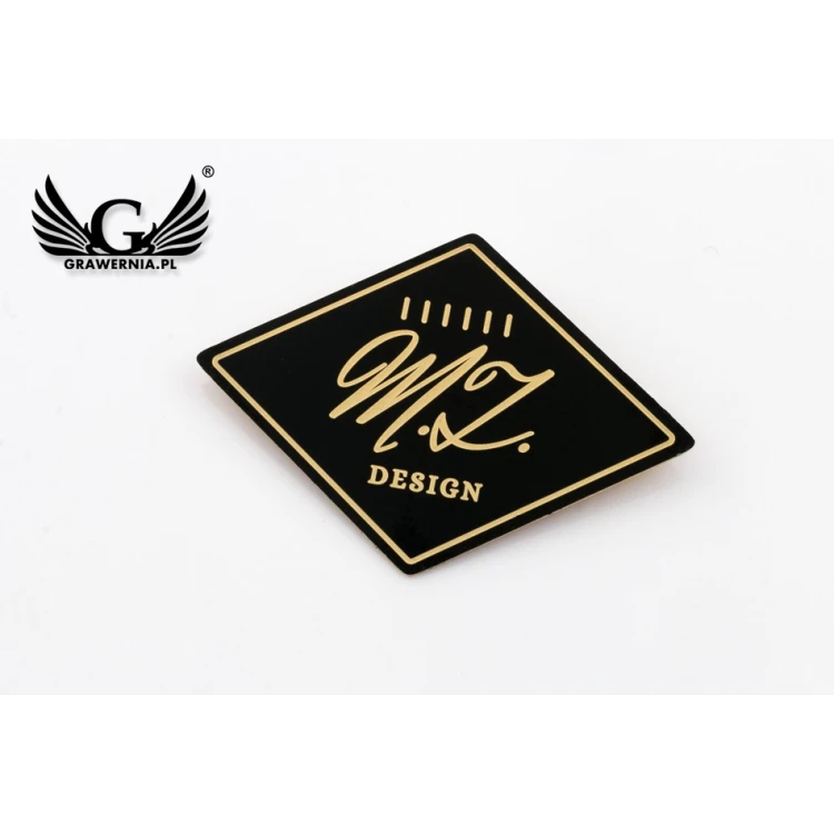 Engraved Brass Plate - Size 40x28mm - Coated Black Brass - TAB102