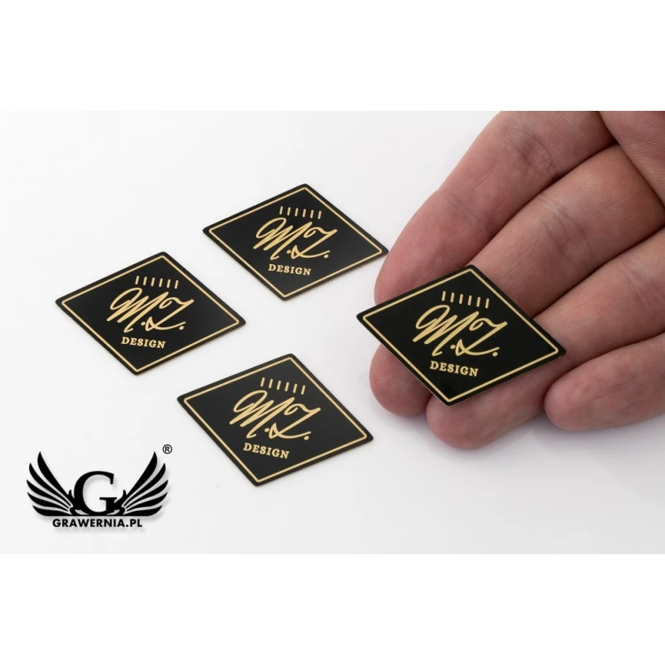 Engraved Brass Plate - Size 40x28mm - Coated Black Brass - TAB102