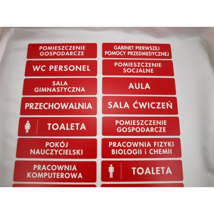 Door Plates - Red - Size 20x5cm