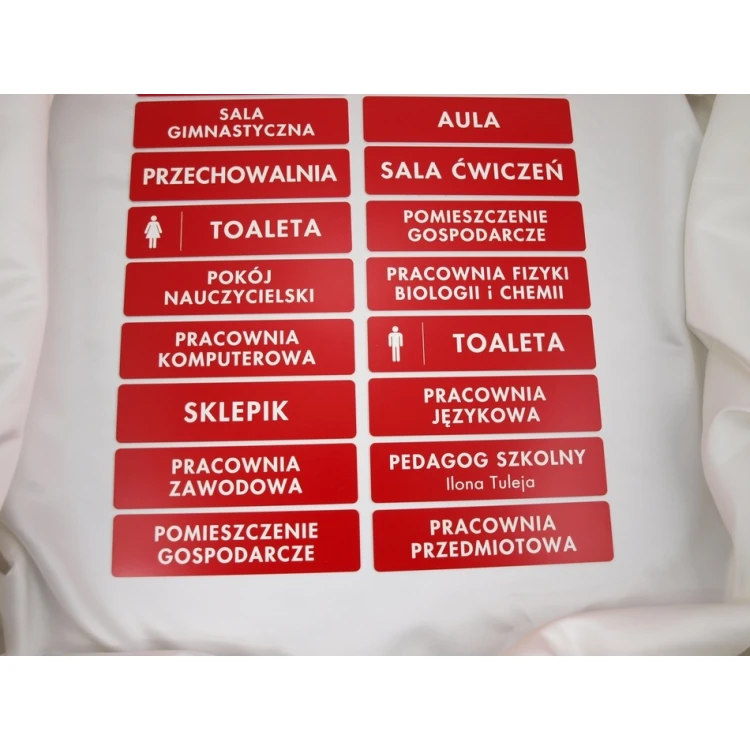 Door Plates - Red - Size 20x5cm