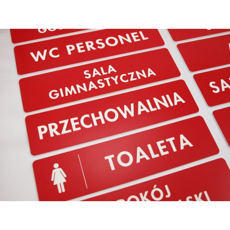 Door Plates - Red - Size 20x5cm