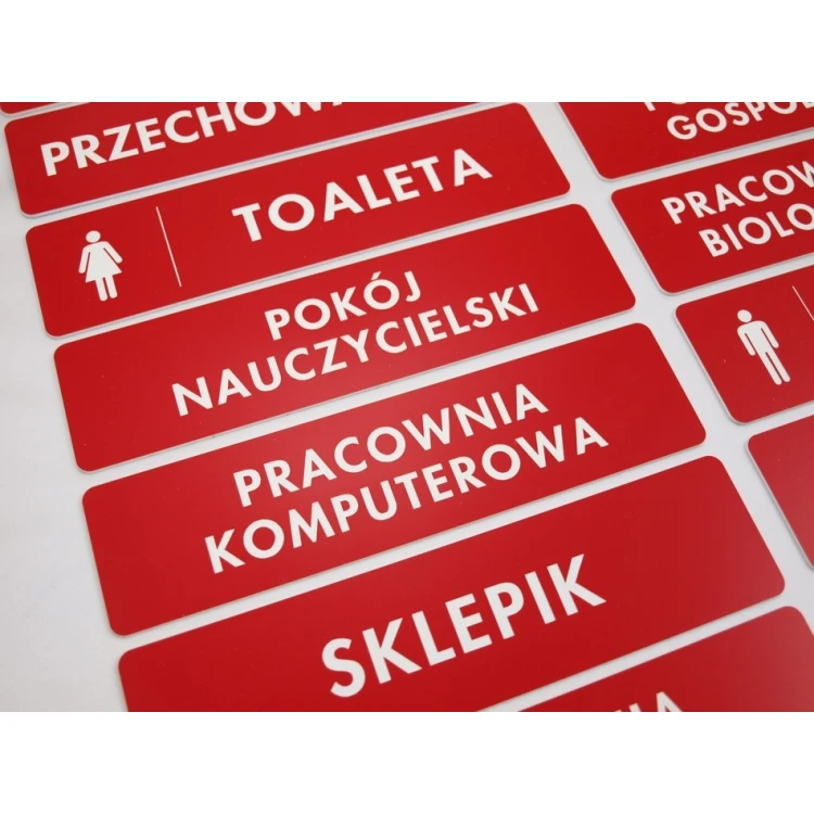 Door Plates - Red - Size 20x5cm