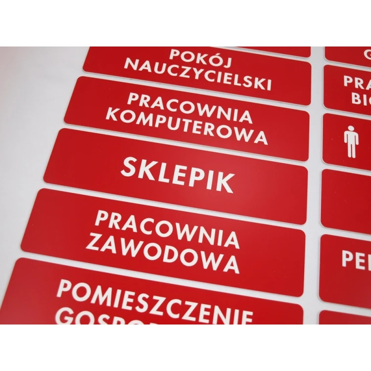 Door Plates - Red - Size 20x5cm