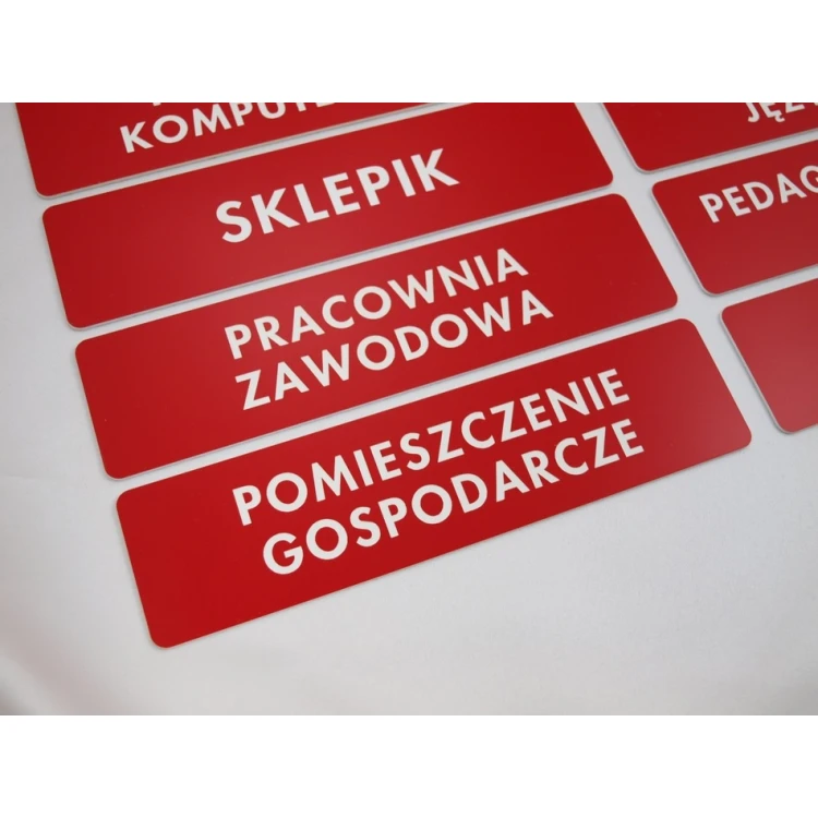 Door Plates - Red - Size 20x5cm
