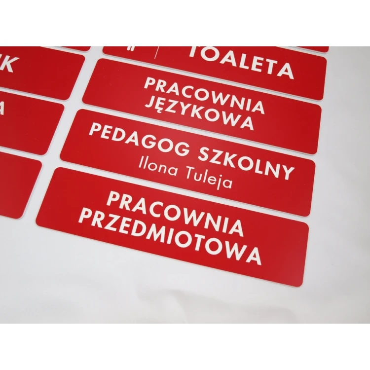 Door Plates - Red - Size 20x5cm