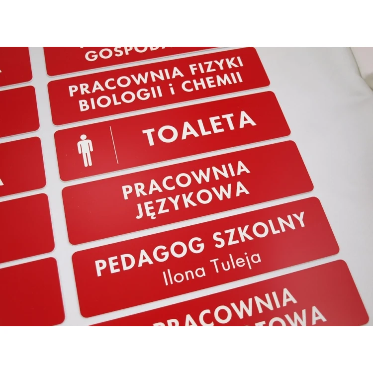 Door Plates - Red - Size 20x5cm