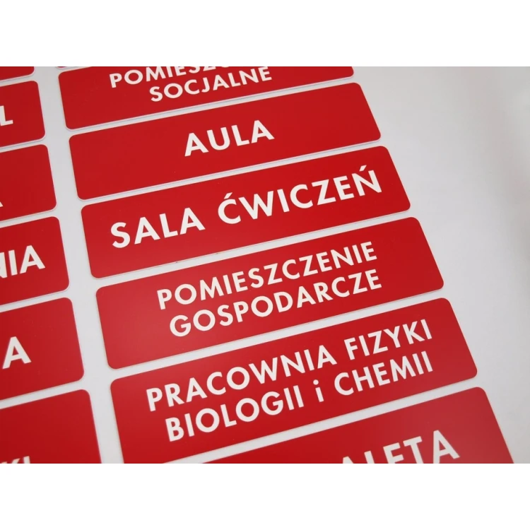 Door Plates - Red - Size 20x5cm