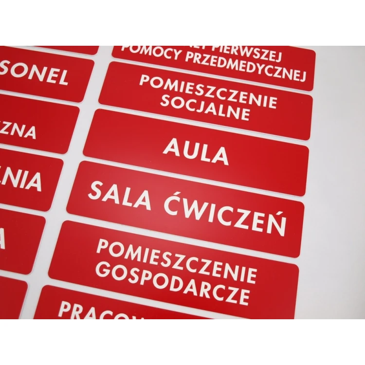 Door Plates - Red - Size 20x5cm