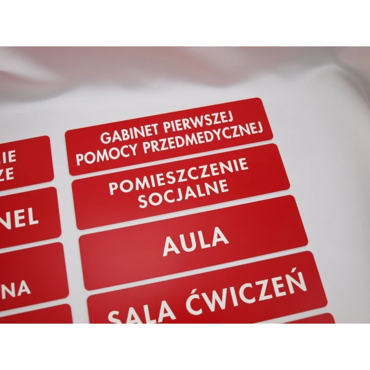 Door Plates - Red - Size 20x5cm