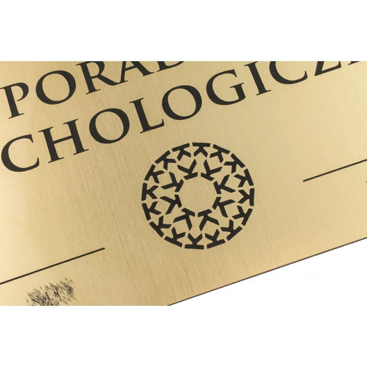 Golden plaque for door or wall - engraving laminate 1.6mm - dimensions 290x105mm - SZ144