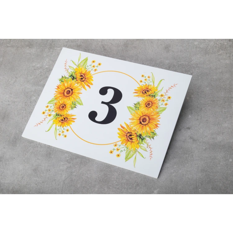 Door plates with floral motif and any numbering - size 200x150mm - PVC - UV print - TAB408