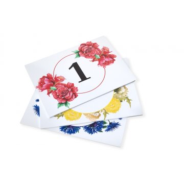 Door plates with floral motif and any numbering - size 200x150mm - PVC - UV print - TAB408