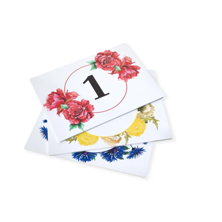 Door plates with floral motif and any numbering - size 200x150mm - PVC - UV print - TAB408