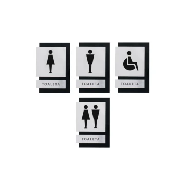 Toilet Signs Black and Mirrored Plexi - Size 100x145mm - TT031