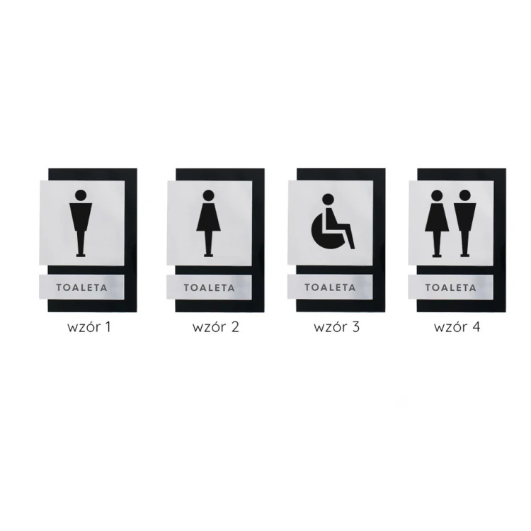 Toilet Signs Black and Mirrored Plexi - Size 100x145mm - TT031