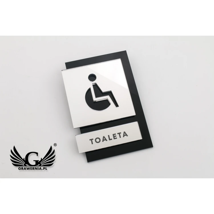 Toilet Signs Black and Mirrored Plexi - Size 100x145mm - TT031