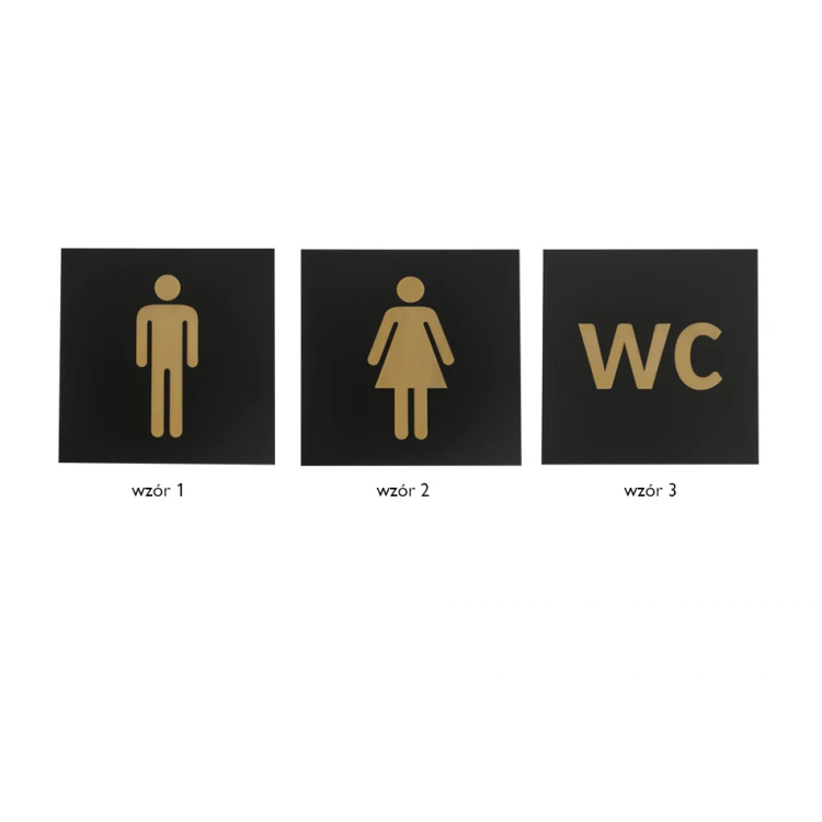 Toilet Signs - Black Exterior Laminate with Gold Engraving - Size 150x150mm - TT014