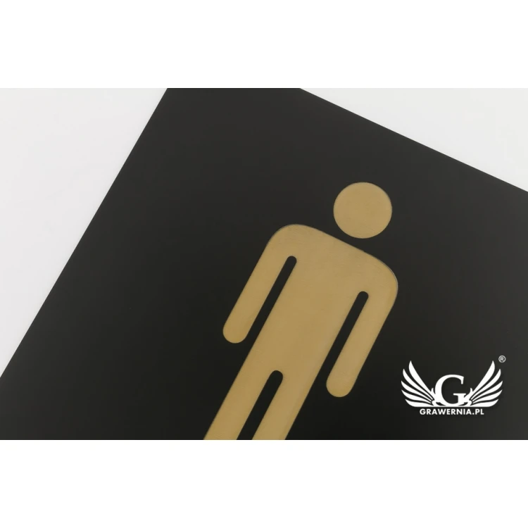 Toilet Signs - Black Exterior Laminate with Gold Engraving - Size 150x150mm - TT014