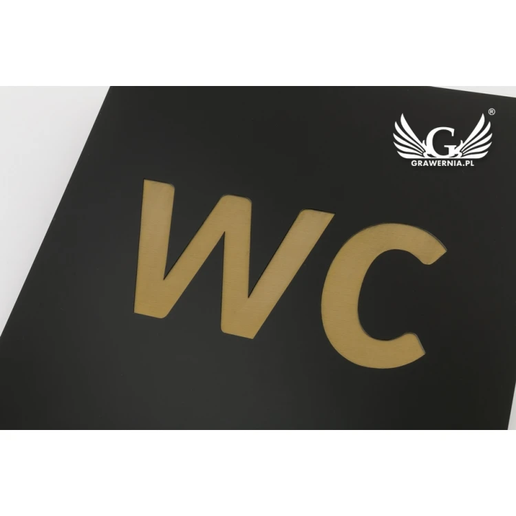 Toilet Signs - Black Exterior Laminate with Gold Engraving - Size 150x150mm - TT014