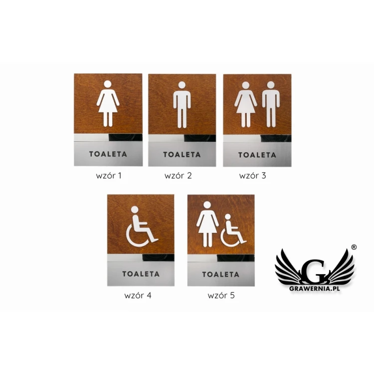 Toilet Signs made of Wood, Mirror, Plexi - size 110x150mm - TT032